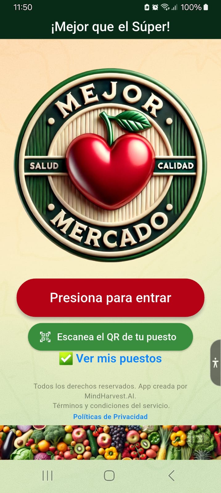 Inicio de la App Móvil