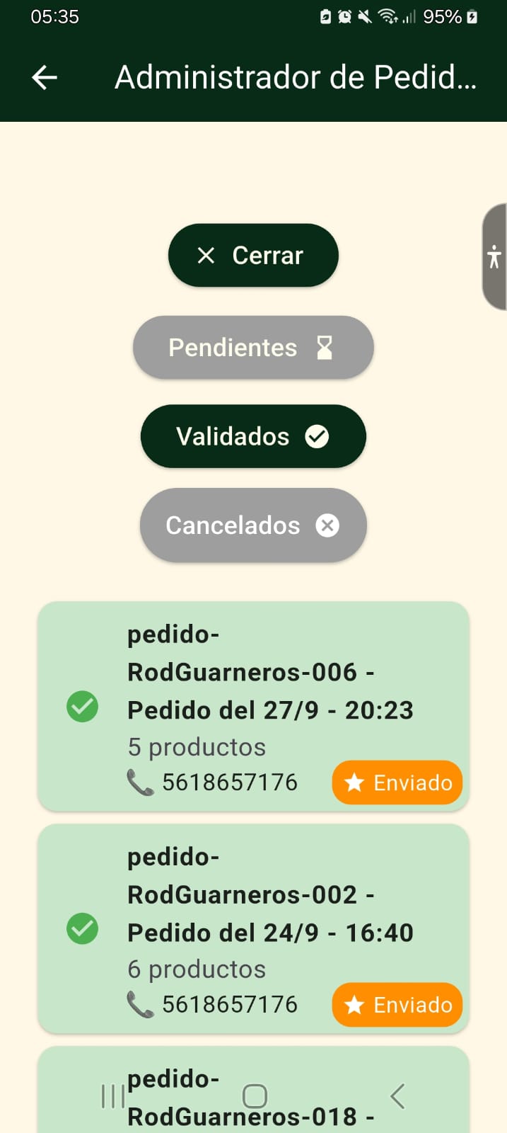 Gestión y entrega de pedidos